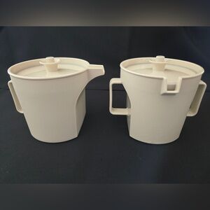 Vintage Tupperware cream and sugar containers